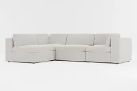 Destin Lucy Light Beige Fabric 4-piece Modular Sectional