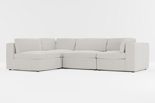 Destin Lucy Light Beige Fabric 4-piece Modular Sectional