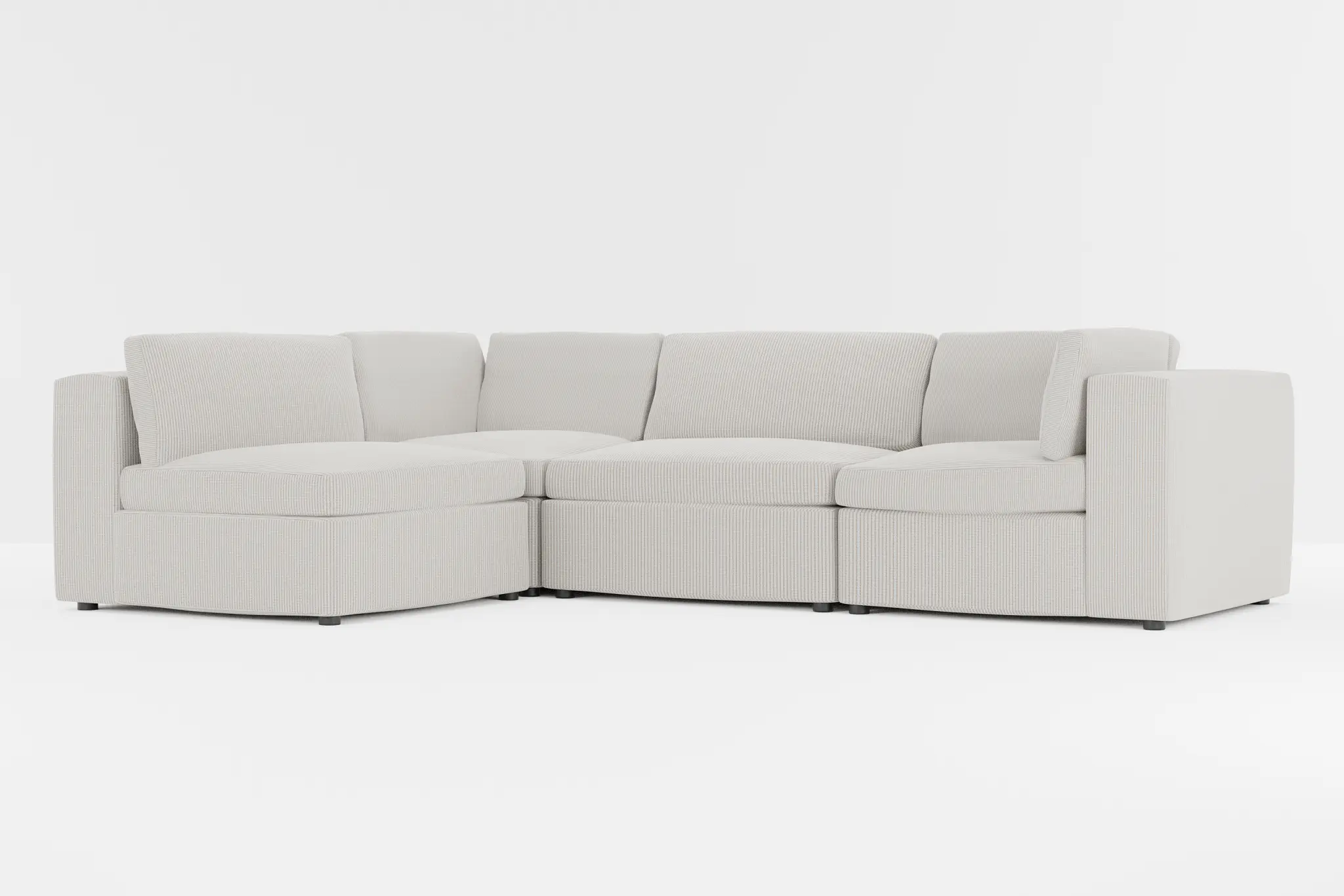 Destin Lucy Light Beige Fabric 4-piece Modular Sectional Destin Lucy Light Beige Fabric 4-piece Modular Sectional