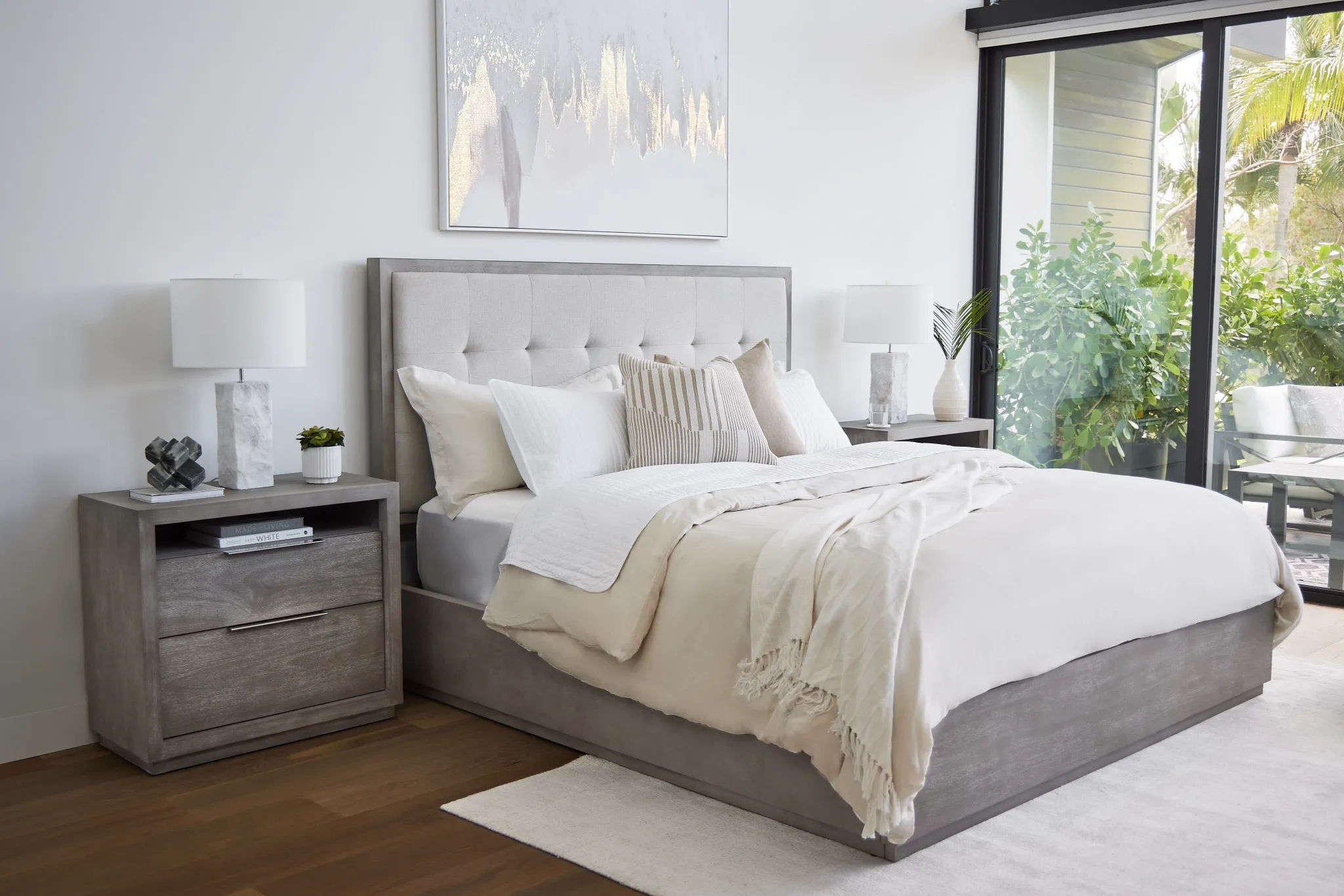 Madden Light Tone Wood Platform Bed