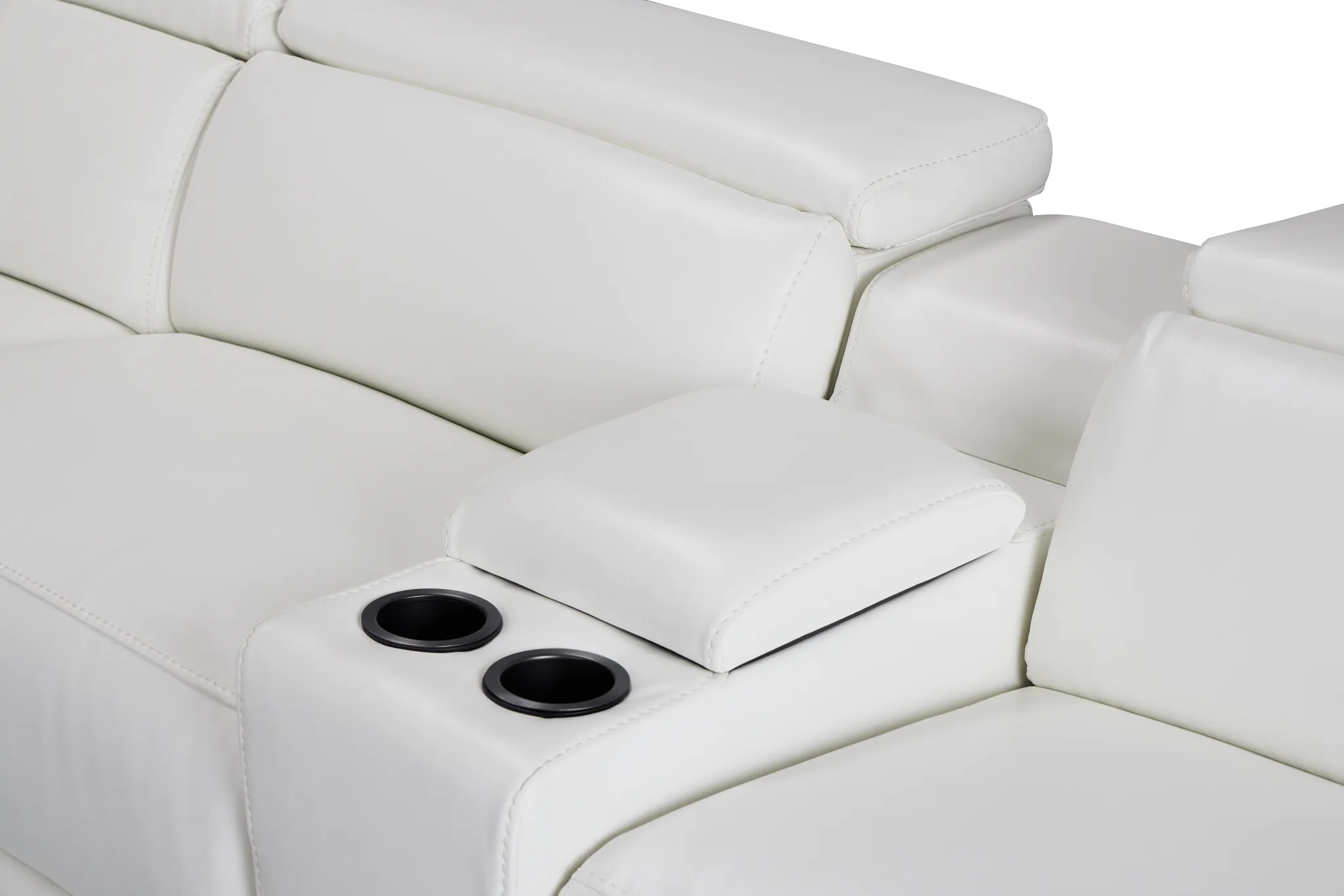 Lombardy White Micro Large Triple Power Reclining Two-arm Sectional