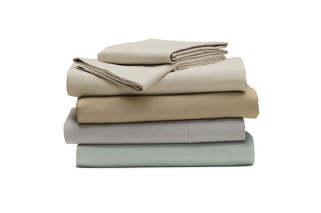 Linen Blend Gray Sheet Set (5)