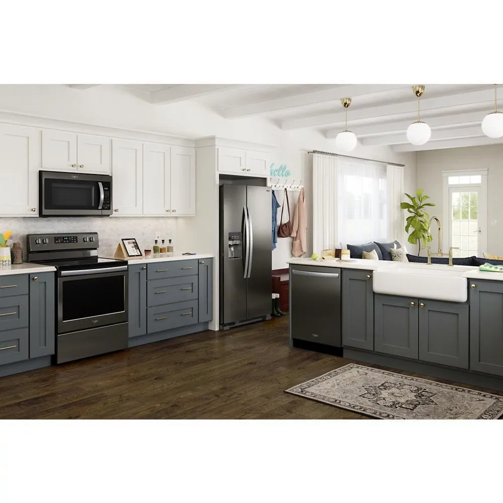 Whirlpool 321 Series Black Stnl Steel Side By Side Refrigerator