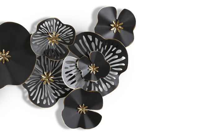 Nora Black Floral Wall Art