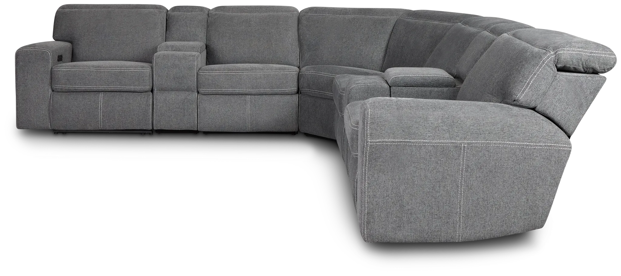 Callum Dark Gray Storage Large Triple Power Reclining Two-arm Sectional