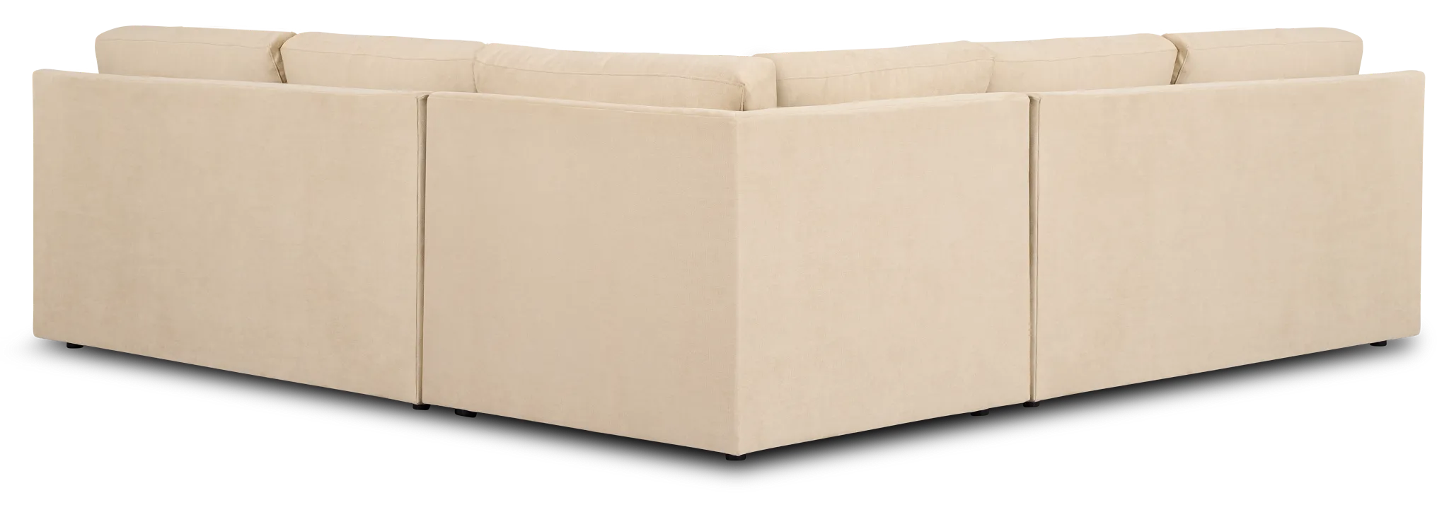 Hudson Beige Fabric Small Two-arm Sectional