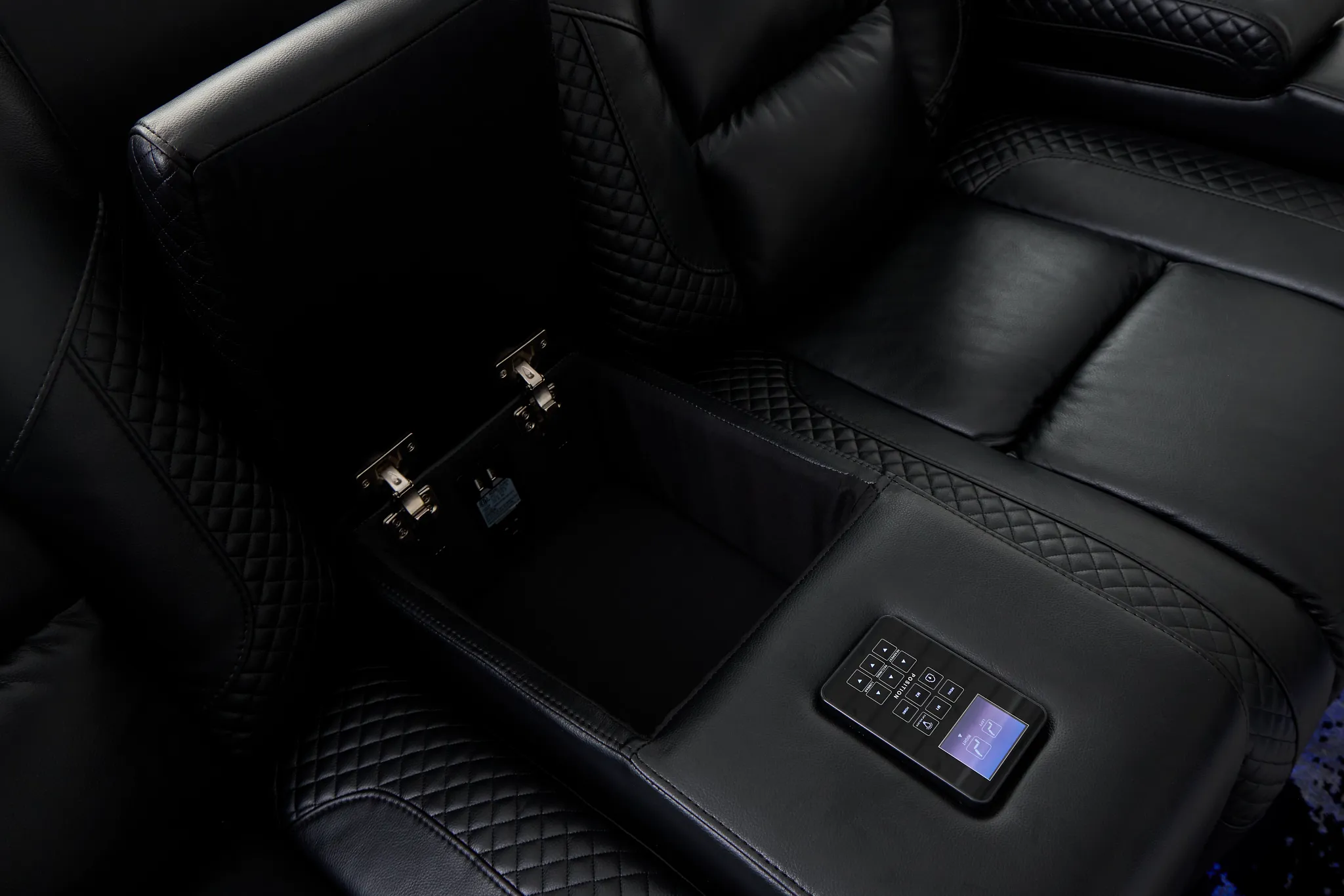 Troy Black Micro Power Recliner With Power Lumbar