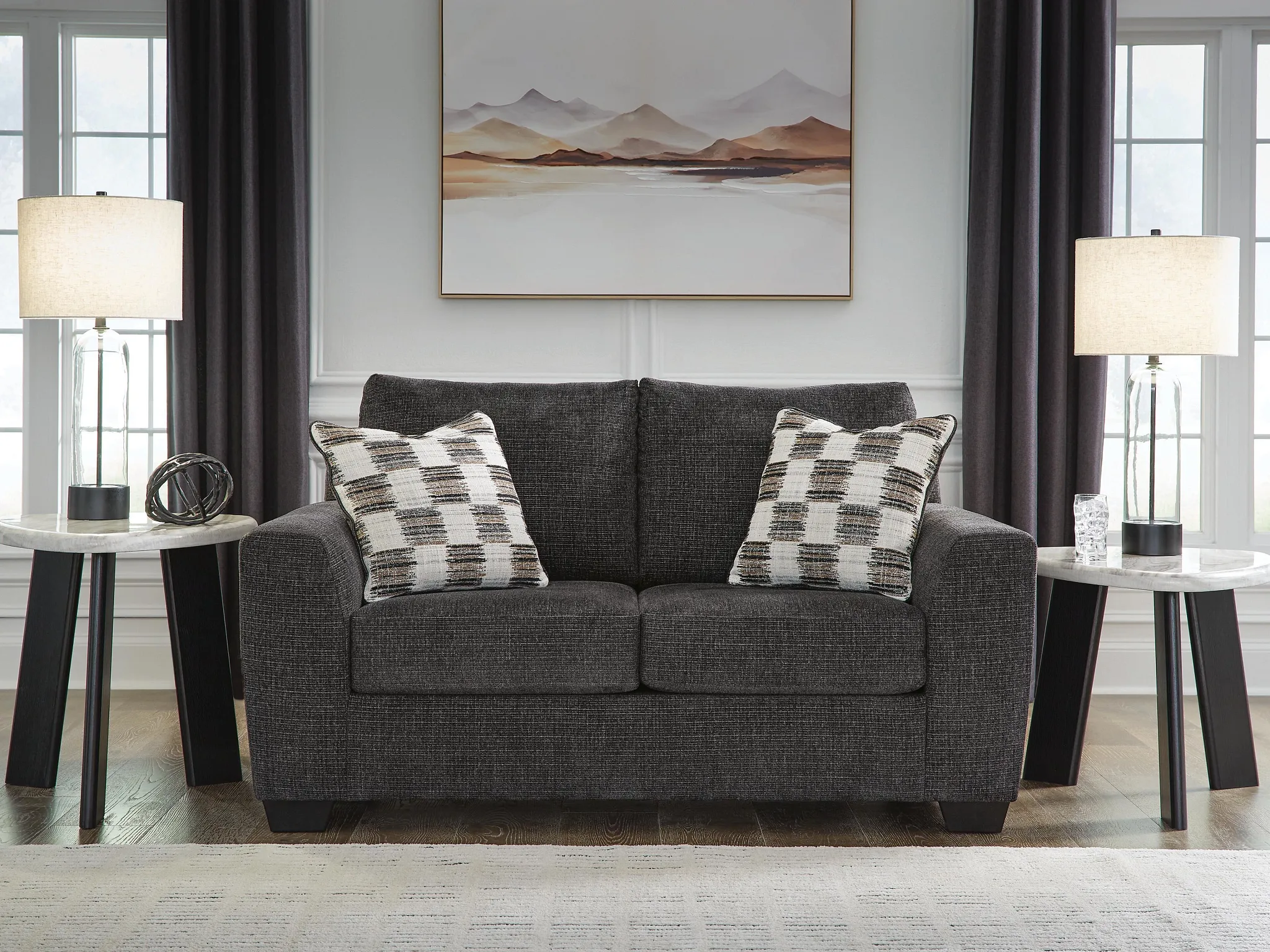 Loreo Dark Gray Micro Loveseat