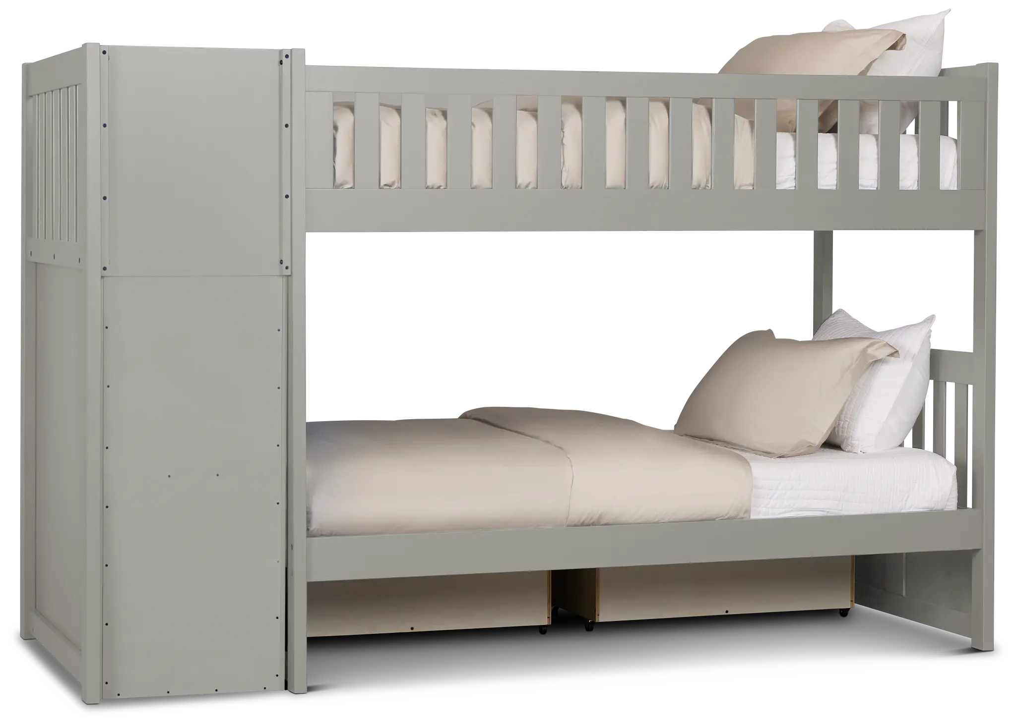 Charleston Gray Step Storage Bunk Bed Charleston Gray Step Storage Bunk Bed