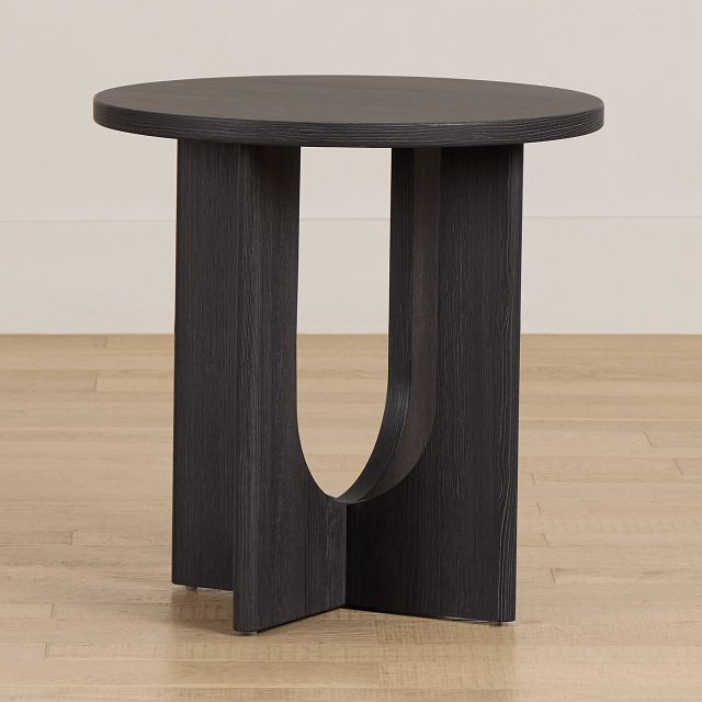 Lyndie Black Round End Table