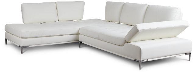 Camden White Micro Left Chaise Sectional