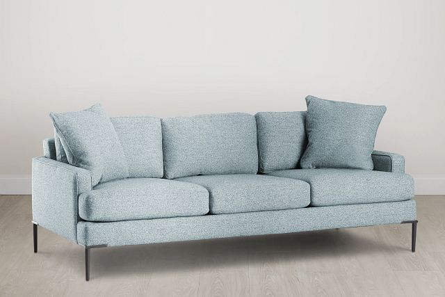 Morgan Teal Fabric Sofa With Metal Legs (0)