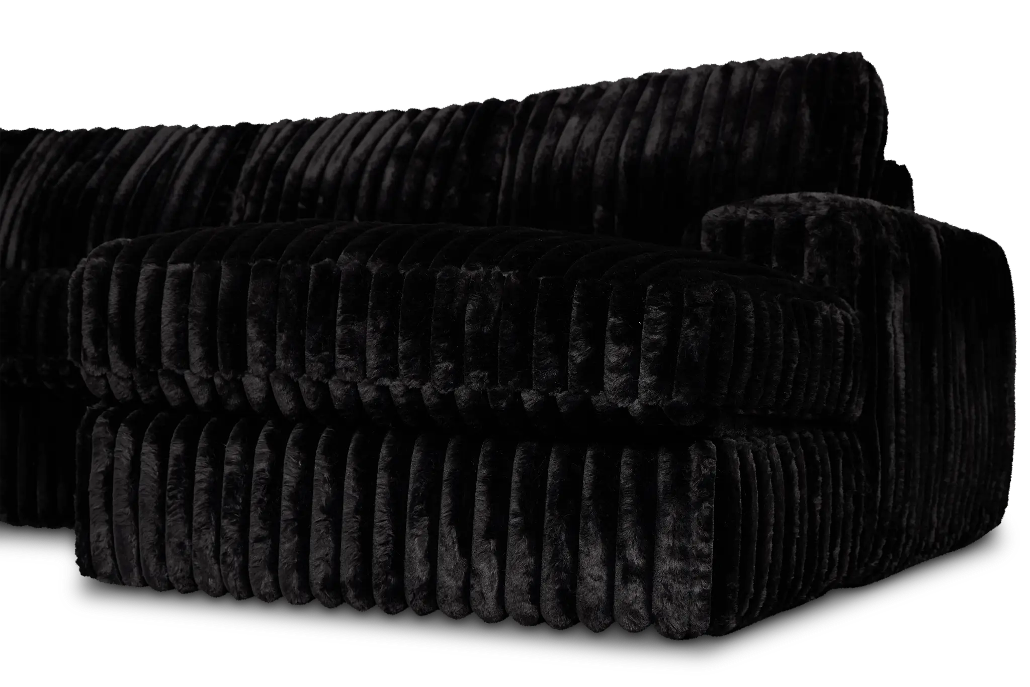 Teddy Black Fabric Right Chaise Sectional Teddy Black Fabric Right Chaise Sectional