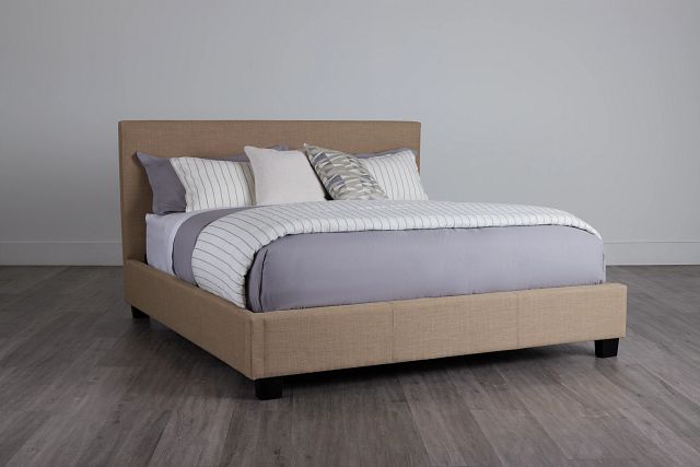 Madden Taupe Uph Platform Bed