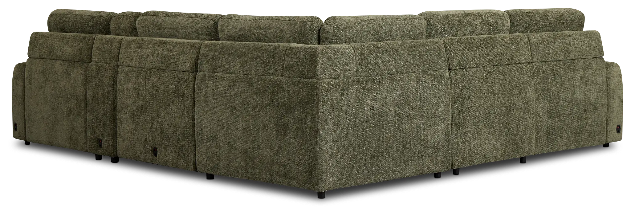 Hendrix Green Fabric Medium Tri Power 2 Arm Extension Chaise Sectional Hendrix Green Fabric Medium Tri Power 2 Arm Extension Chaise Sectional