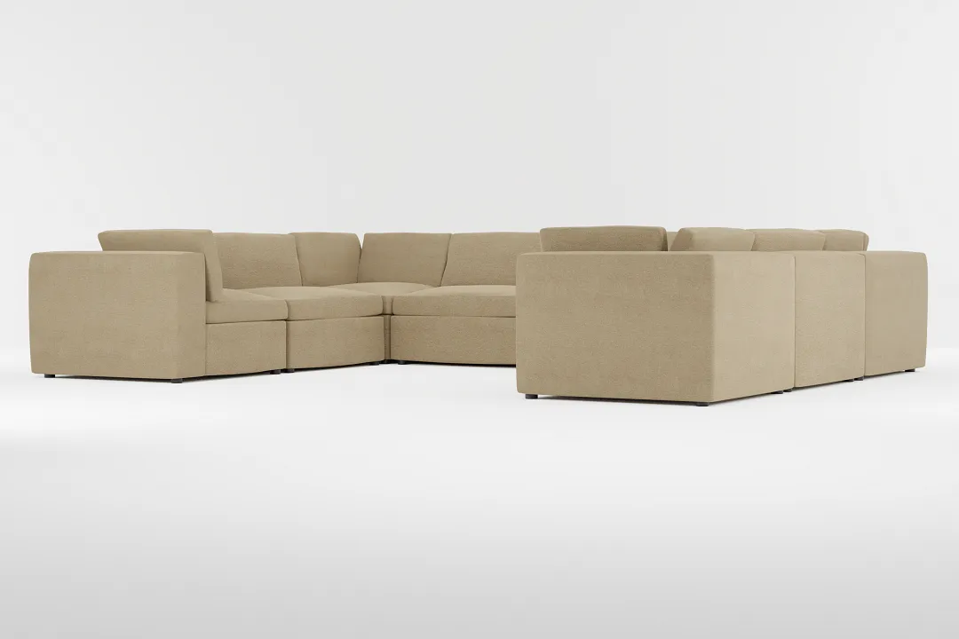 Destin Elite Taupe Fabric 8-piece Modular Sectional