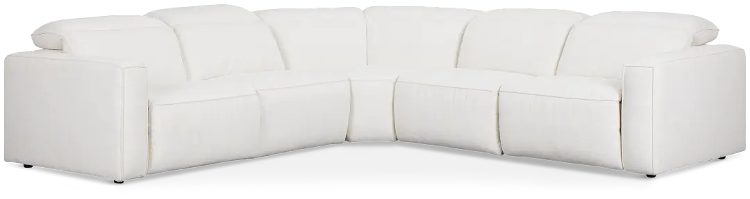 Ryland White Fabric Small Two-arm Power Reclining Sectional Ryland White Fabric Small Two-arm Power Reclining Sectional