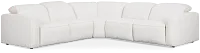 Ryland White Fabric Small Two-arm Power Reclining Sectional