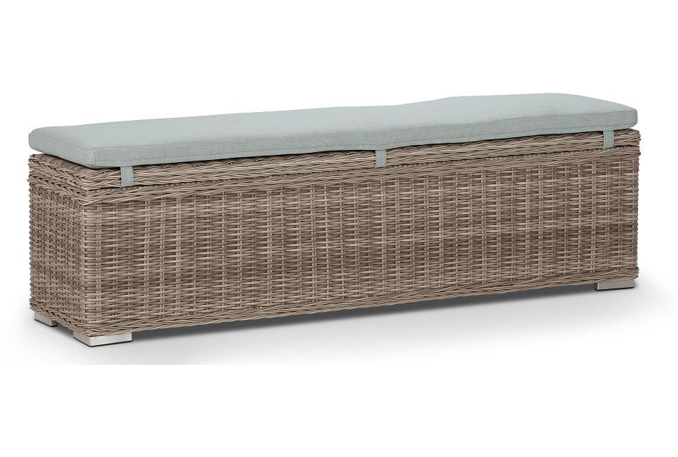 Raleigh Teal Woven Dining Bench Outdoor Dining Chairs City Furniture