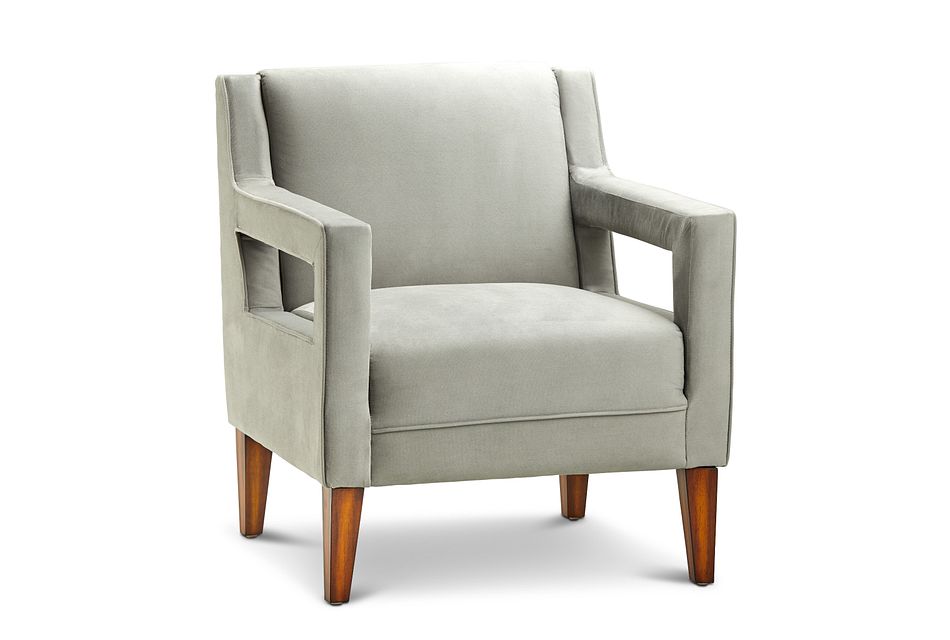 Dawson Light Gray Velvet Accent Chair