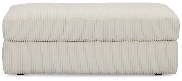 Charlie Ivory Fabric Ottoman