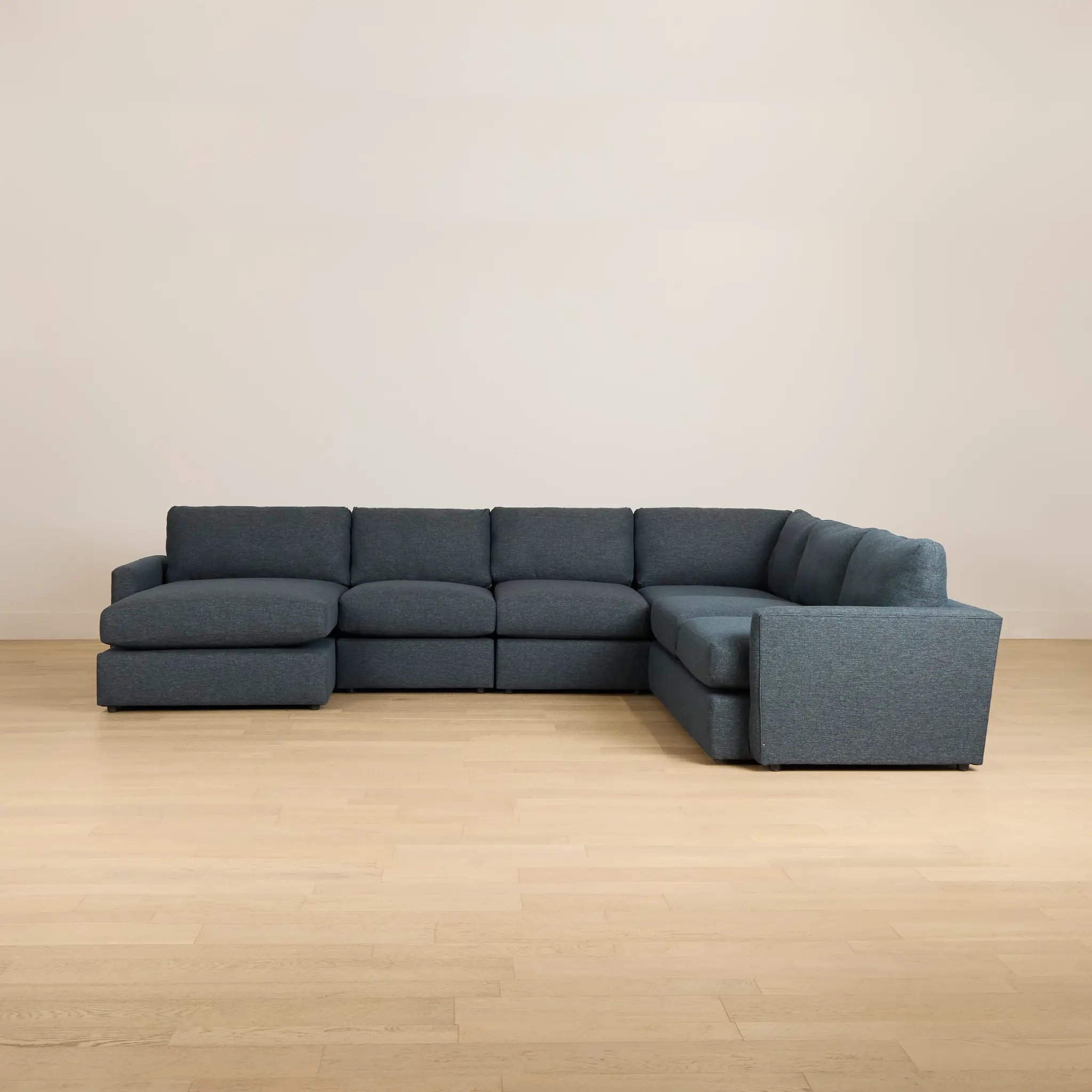 Noah Dark Blue Fabric Large Left Chaise Sectional Noah Dark Blue Fabric Large Left Chaise Sectional