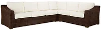 Canyon Dark Brown White Medium Left Sectional