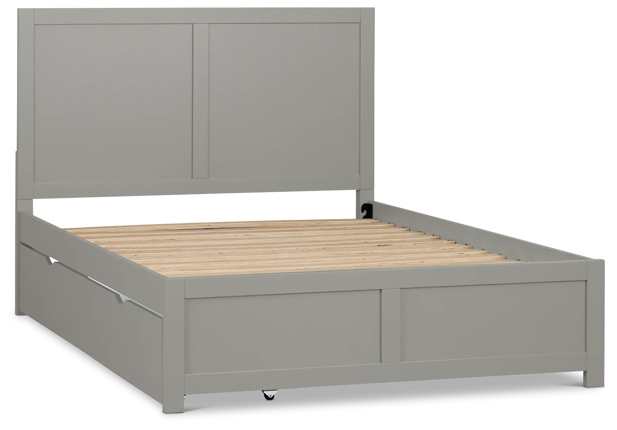 Charleston Gray Panel Bed With 2 Storage Drawers
