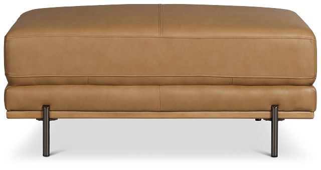 Tessa Light Brown Leather Ottoman