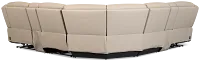 Wilder Taupe Leather Large Triple Power Reclining Two-arm Sectional