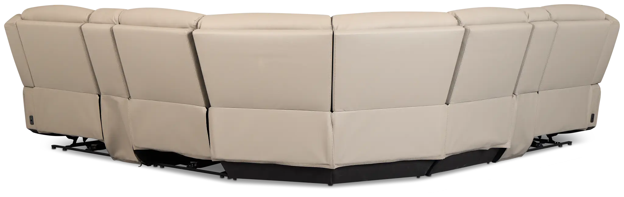 Wilder Taupe Leather Large Triple Power Reclining Two-arm Sectional Wilder Taupe Leather Large Triple Power Reclining Two-arm Sectional