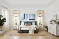 Captiva Natural Beauty Light Blue 48" Upholstered Shelter Bed