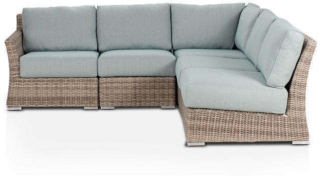 Raleigh Teal Left 5-piece Modular Sectional