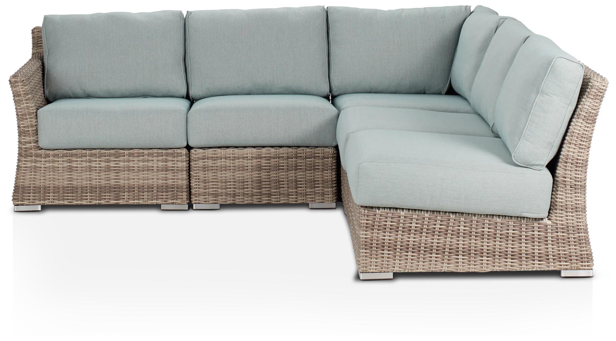 Raleigh Teal Left 5-piece Modular Sectional