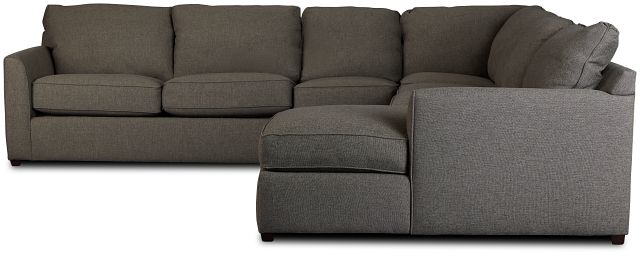 Asheville Brown Fabric Right Chaise Memory Foam Sleeper Sectional