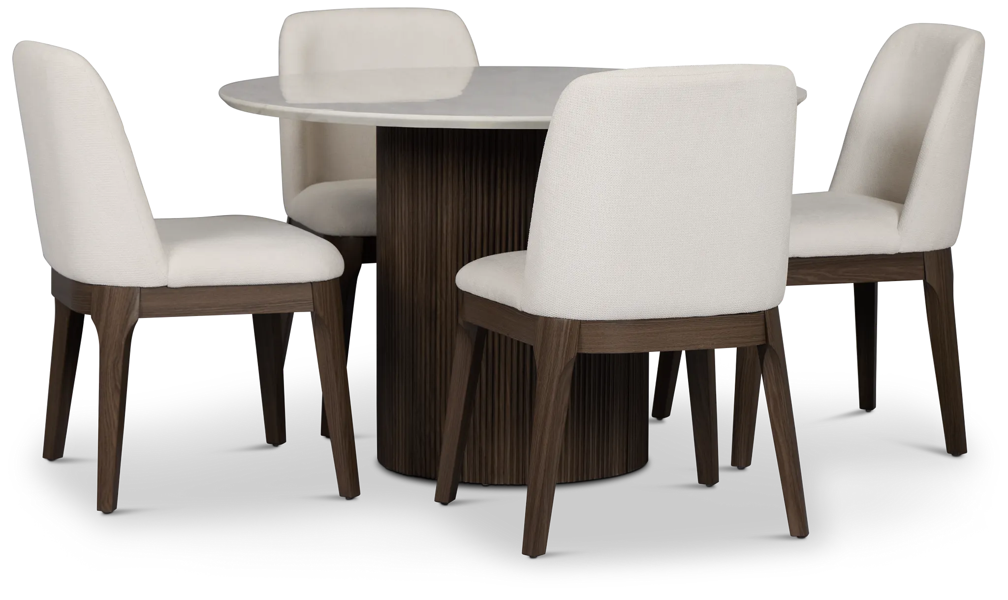 Camden Two-tone Round Table & 4 Upholstered Chairs