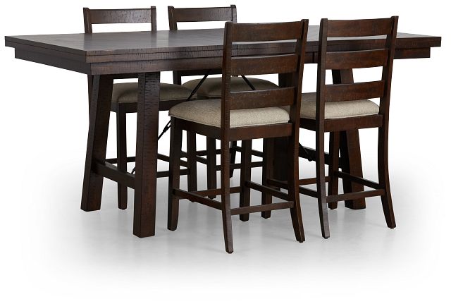 Jax Dark Tone High Table & 4 Wood Barstools (0)