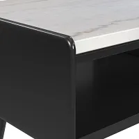 Joah Black Marble Square End Table