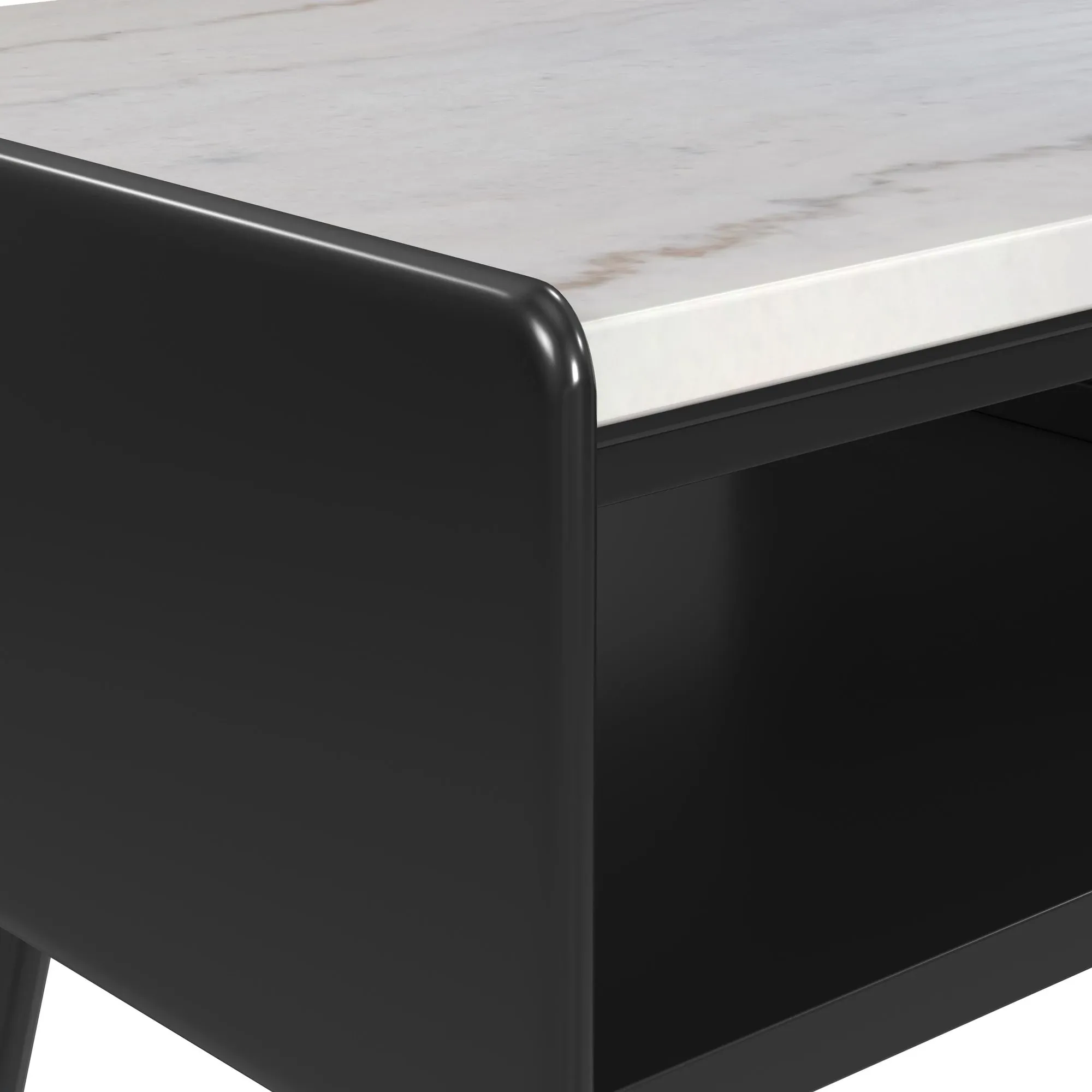 Joah Black Marble Square End Table
