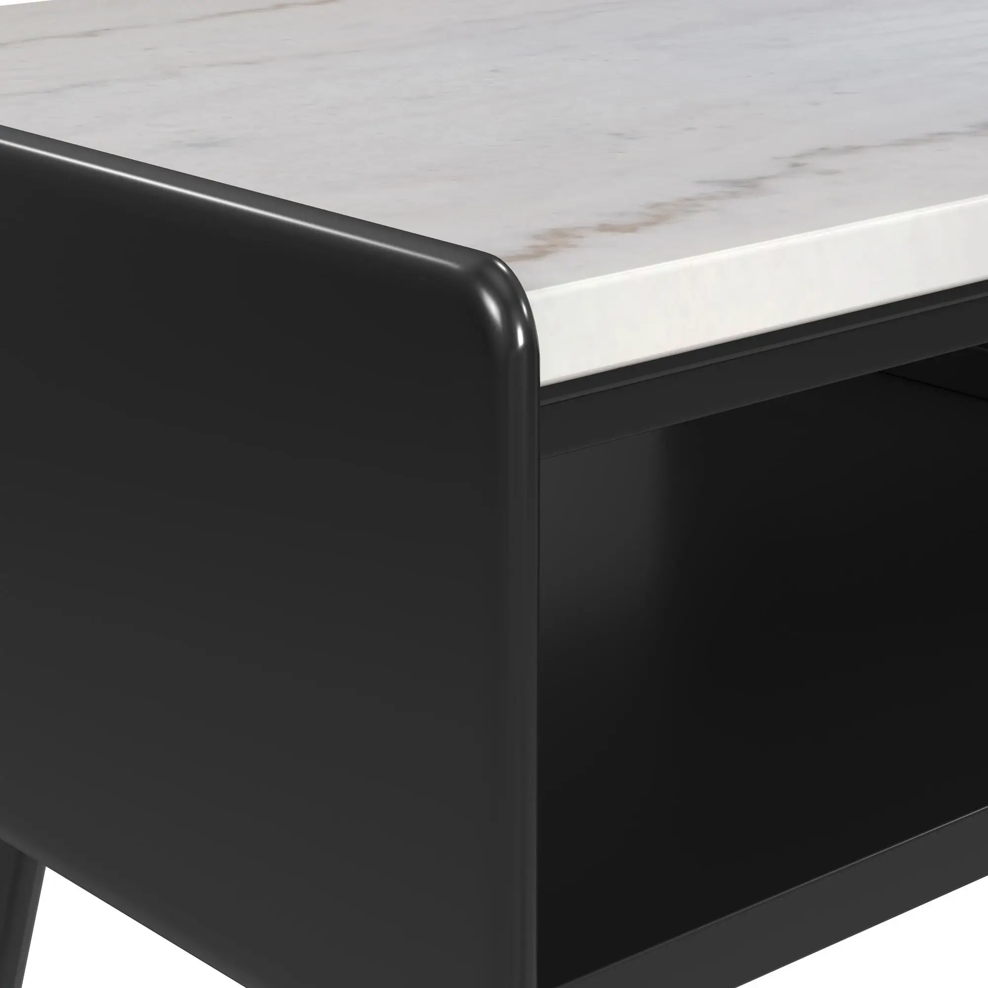 Joah Black Marble Square End Table Joah Black Marble Square End Table