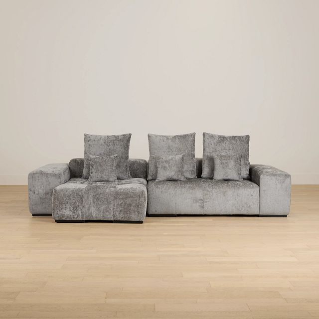 Skylar Gray Fabric Left Chaise Sectional