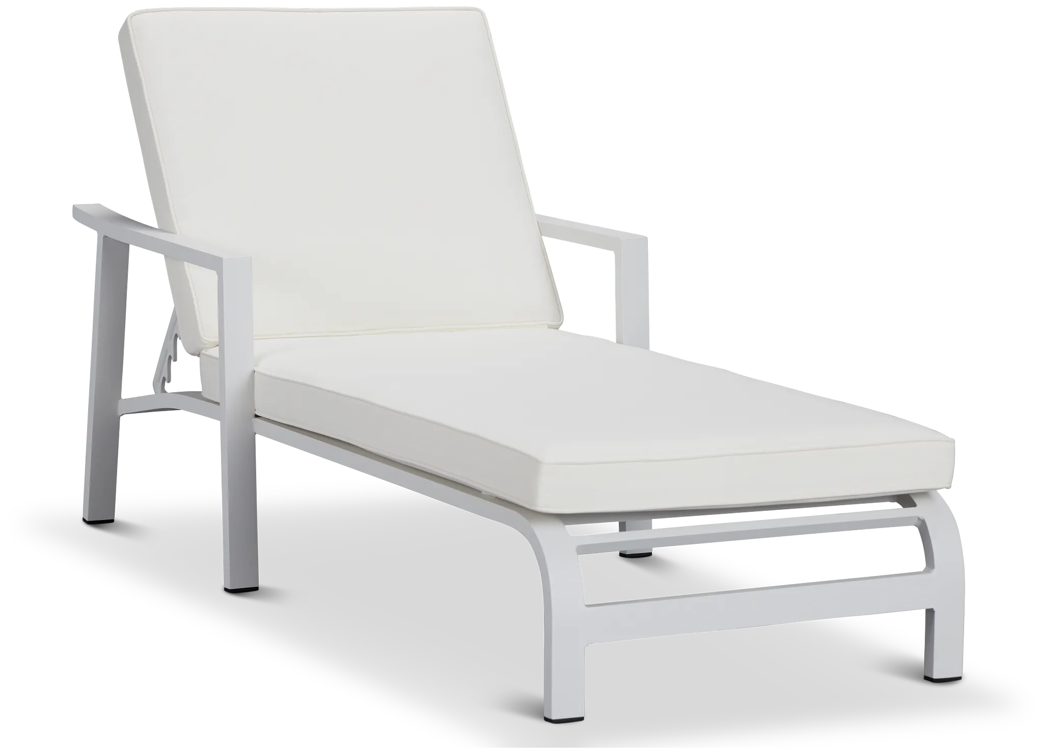 Bahama White Aluminum Cushioned Chaise