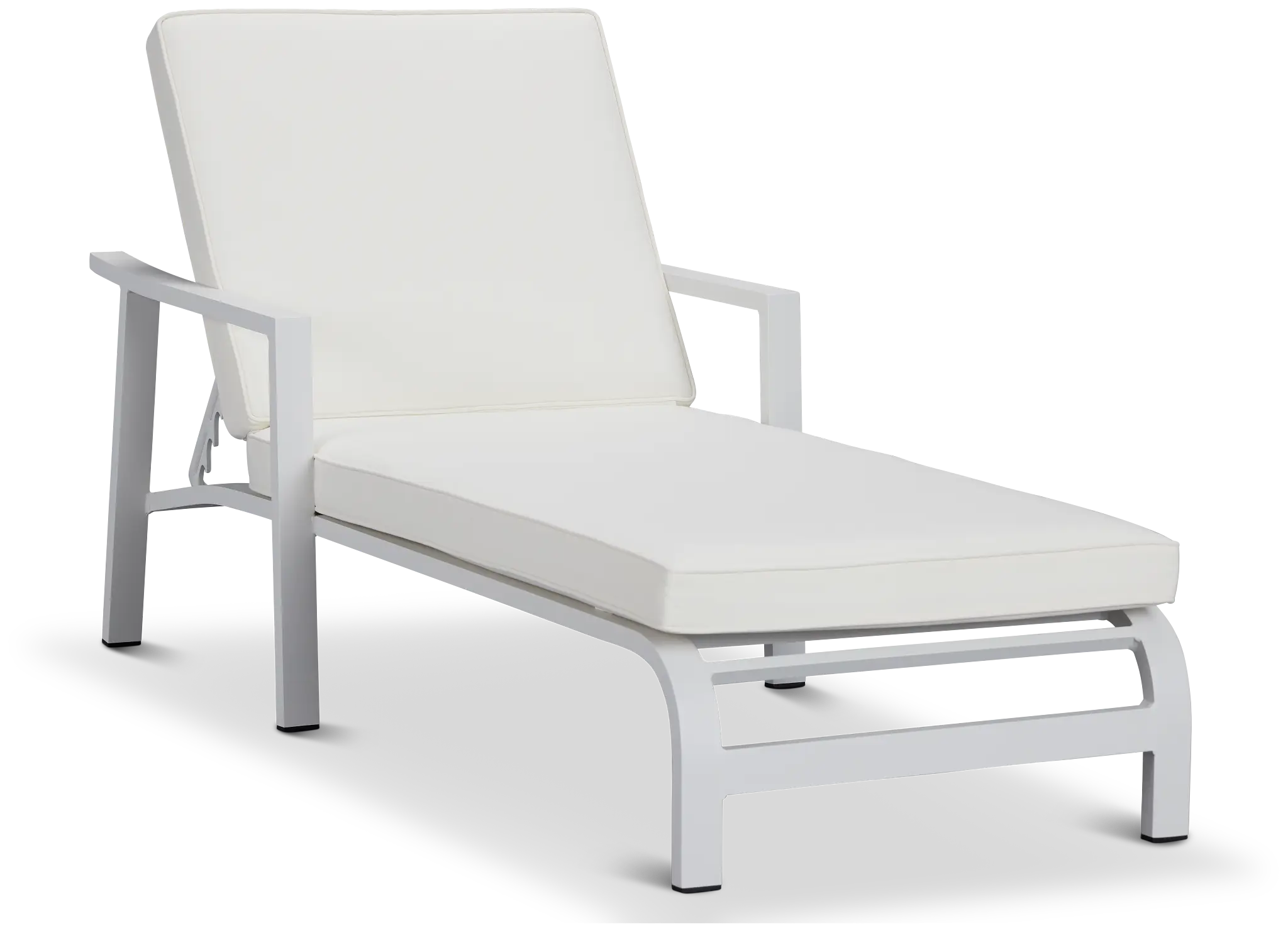 Bahama White Aluminum Cushioned Chaise Bahama White Aluminum Cushioned Chaise