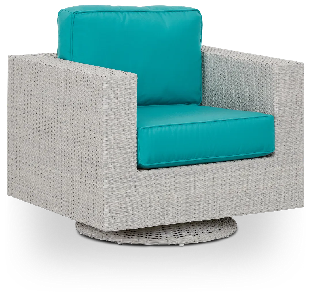Biscayne Dark Teal Swivel Chair
