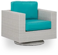Biscayne Dark Teal Swivel Chair