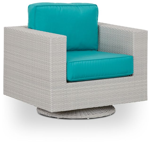 Biscayne Dark Teal Swivel Chair