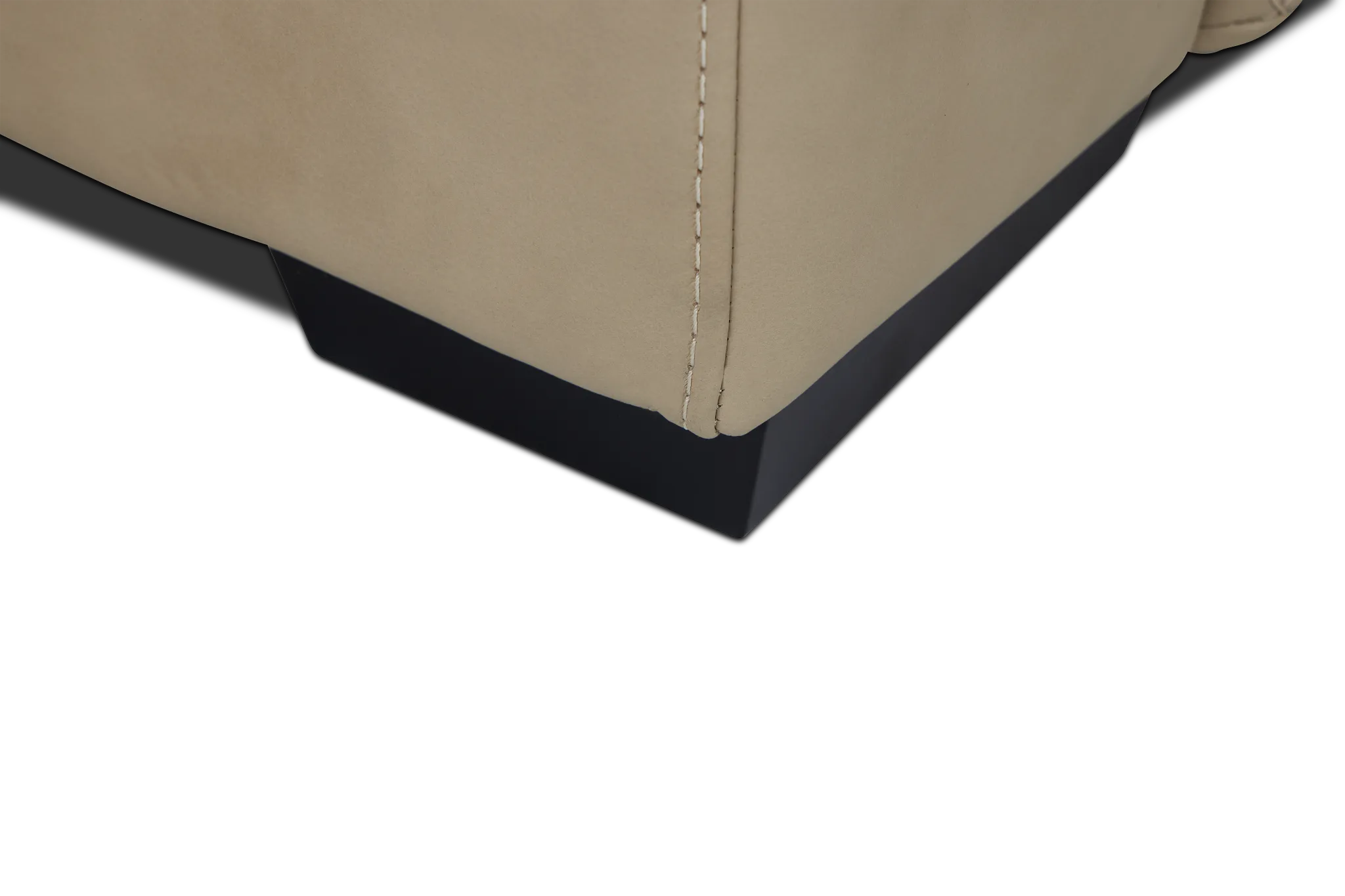 Ainsley Beige Leather Medium Dual Power 2-arm Reclining Sectional