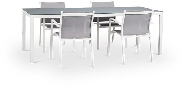 Lisbon Gray 86" Rectangular Table & 4 Chairs