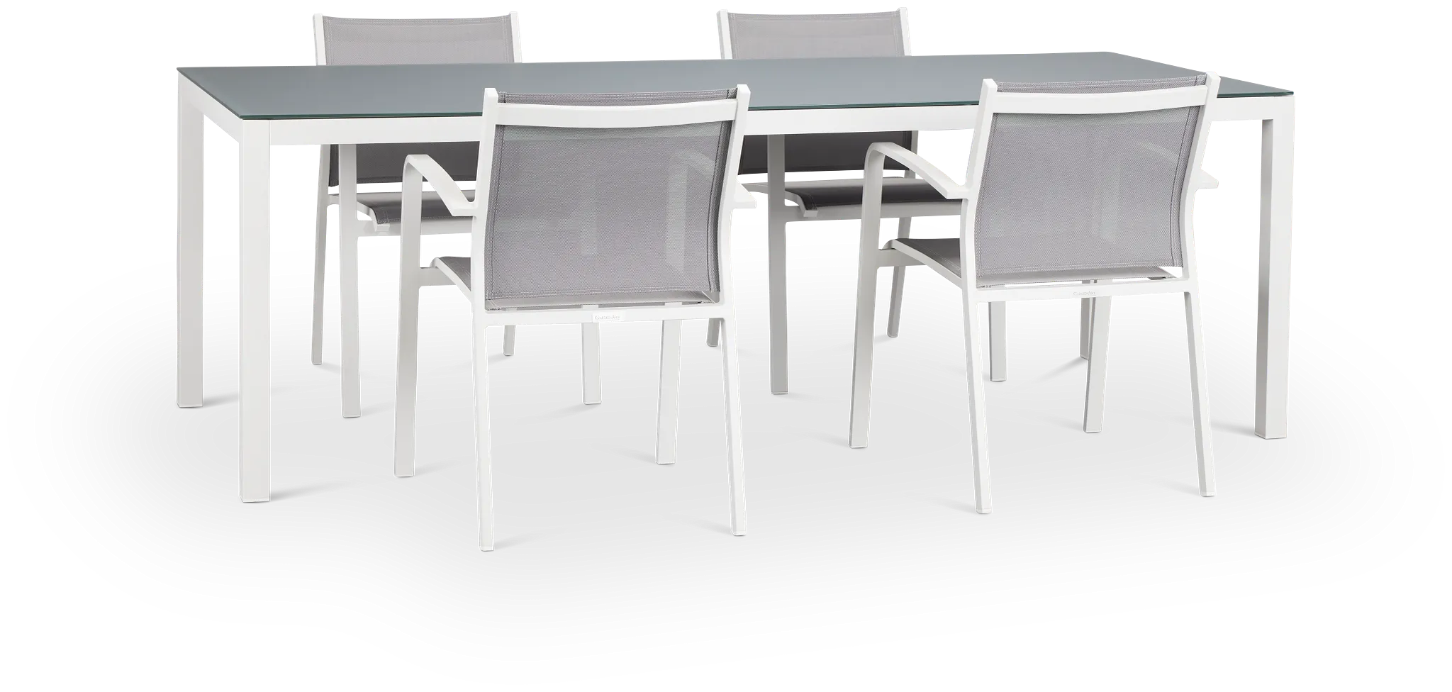 Lisbon Gray 86" Rectangular Table & 4 Chairs