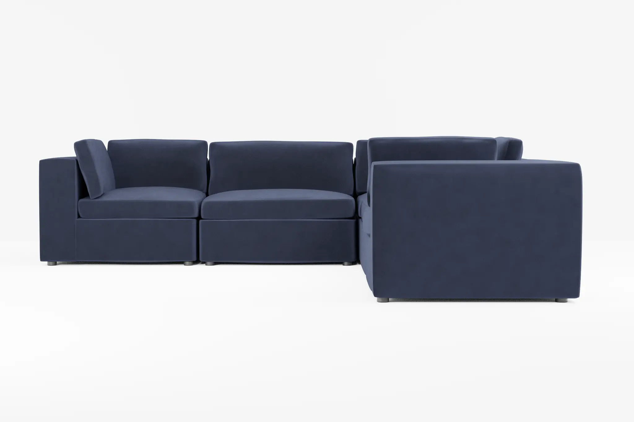 Destin Joya Dark Blue Velvet 5-piece Modular Sectional Destin Joya Dark Blue Velvet 5-piece Modular Sectional